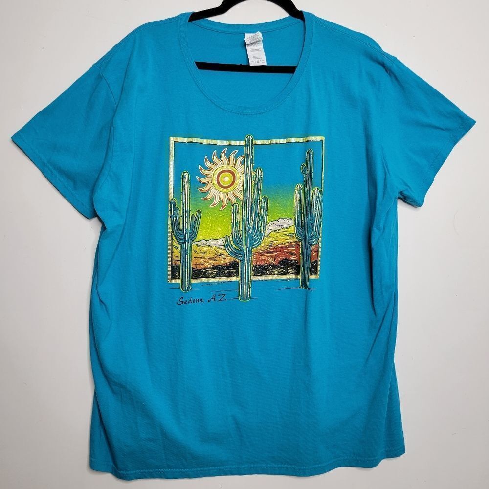 3XL SEDONA ARIZONA RED ROCKS CACTUS SUN DESERT 3D graphic tshirt LIKE NEW
